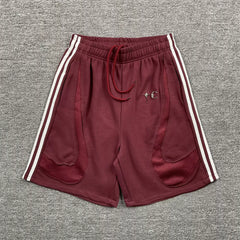 Thug Club Burgundy Side-Stripe Technical Sweatshorts