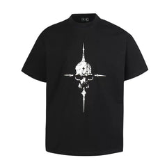 Thug Club Black Gothic Cross Skull Graphic T-Shirt