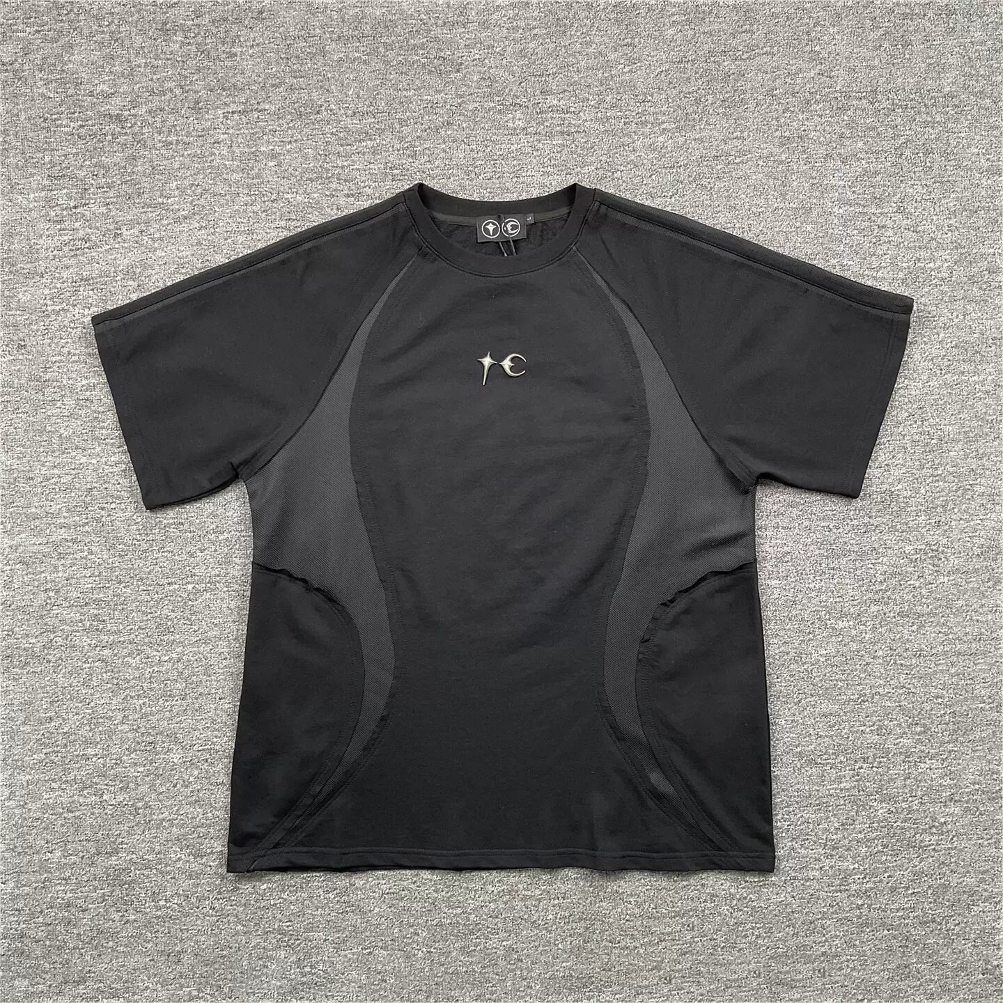 Thug Club Black Panel Curved Athletic T-Shirt