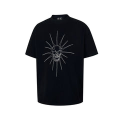 Thug Club Black Punk Spiked Demon Skull Graphic T-Shirt
