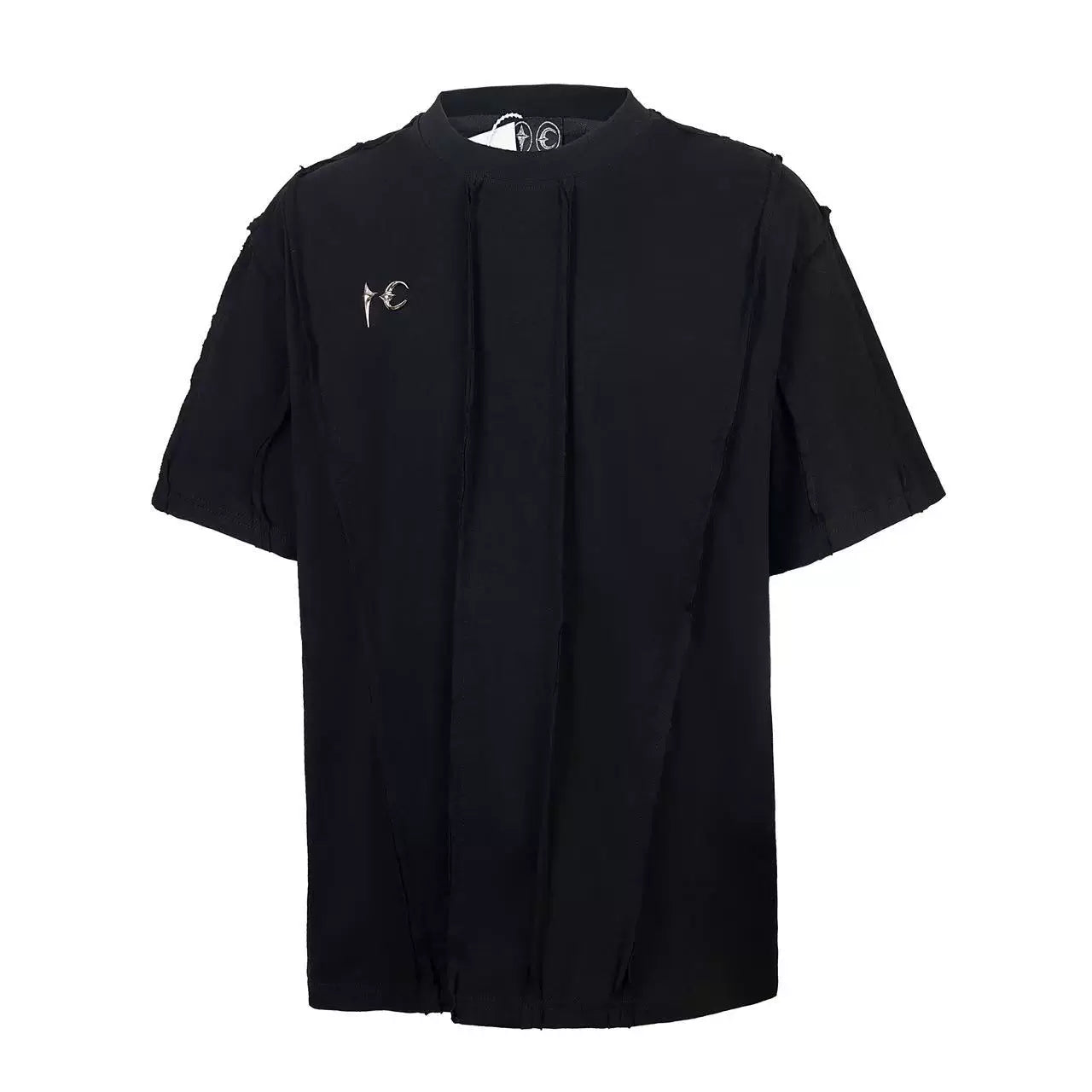 Thug Club Black Pleated Technical Metal Sword Logo T-Shirt