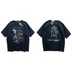PALY Hollywood Hand & Slogan Graphic T-Shirt - Black