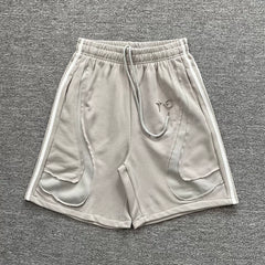 Thug Club Light Gray Side-Stripe Technical Sweatshorts